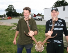 Jason and Des roar 2012, with a 12 point stags head